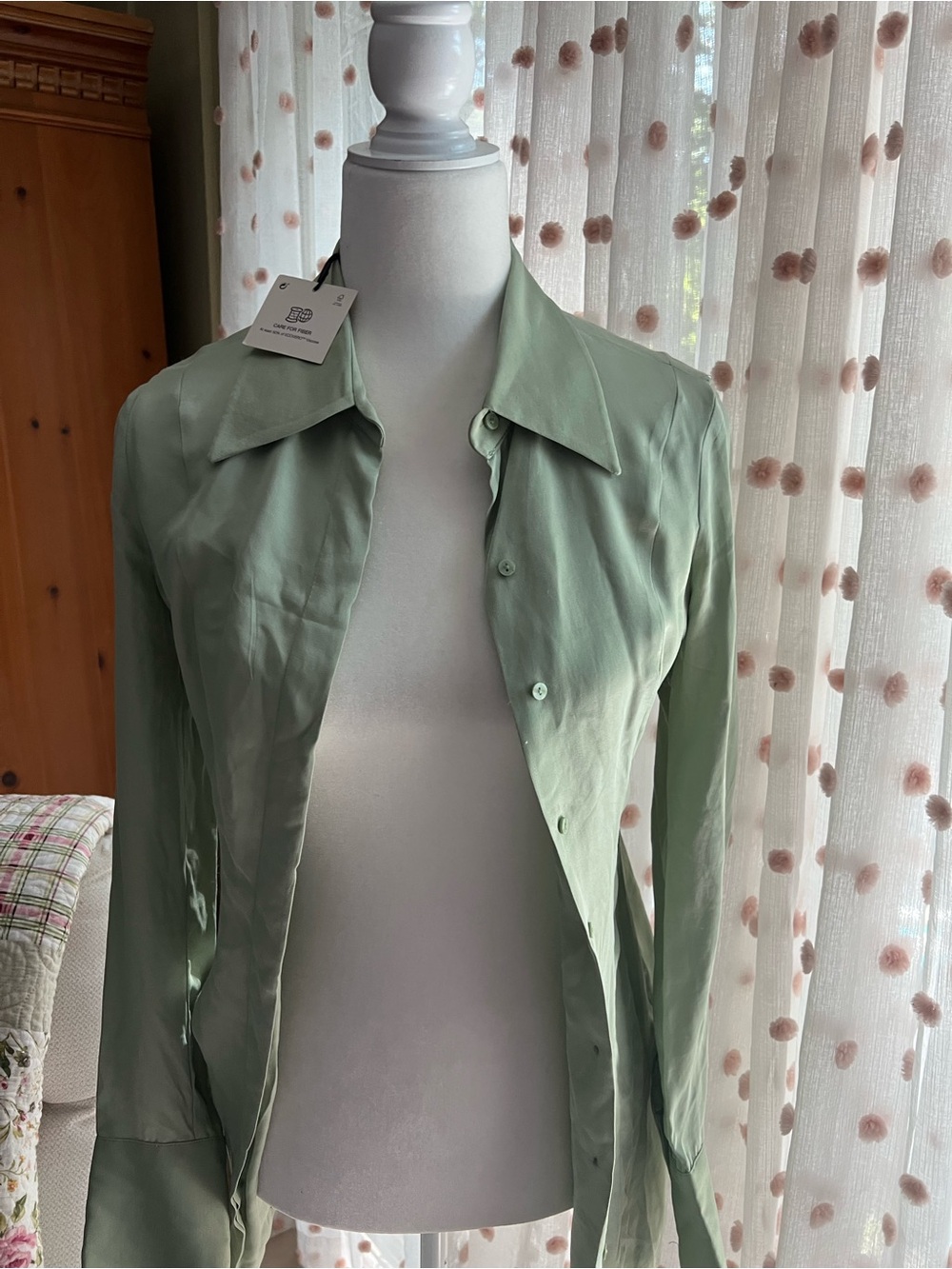Zara Sage Green Button-Up Women's Jacket
